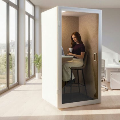 Cube One" telephone box - white